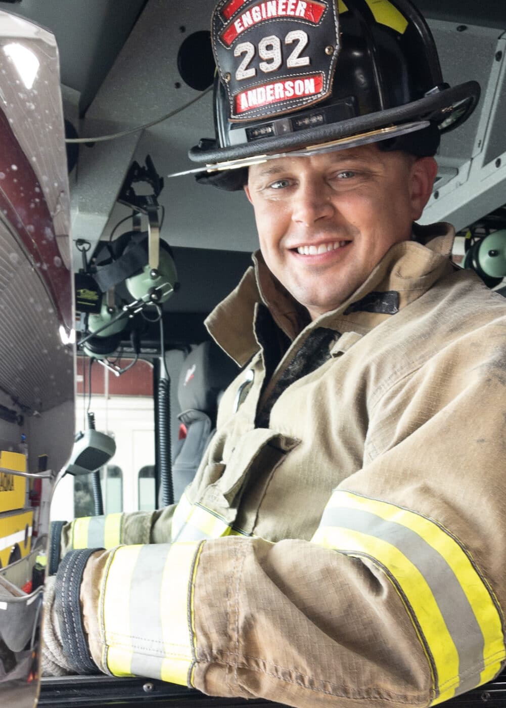 Sen. Neil Anderson on the job as a firefighter
