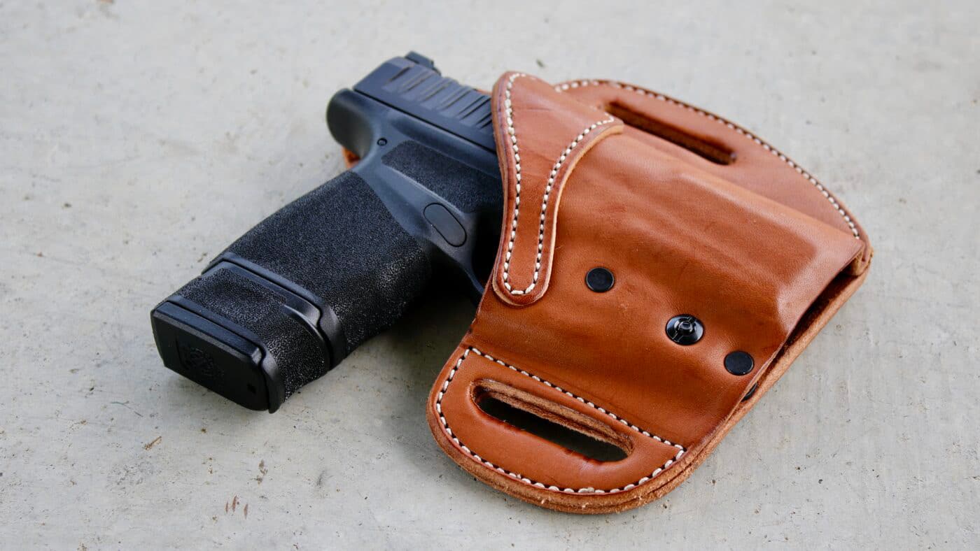 Leather stitching on the Urban Carry holster