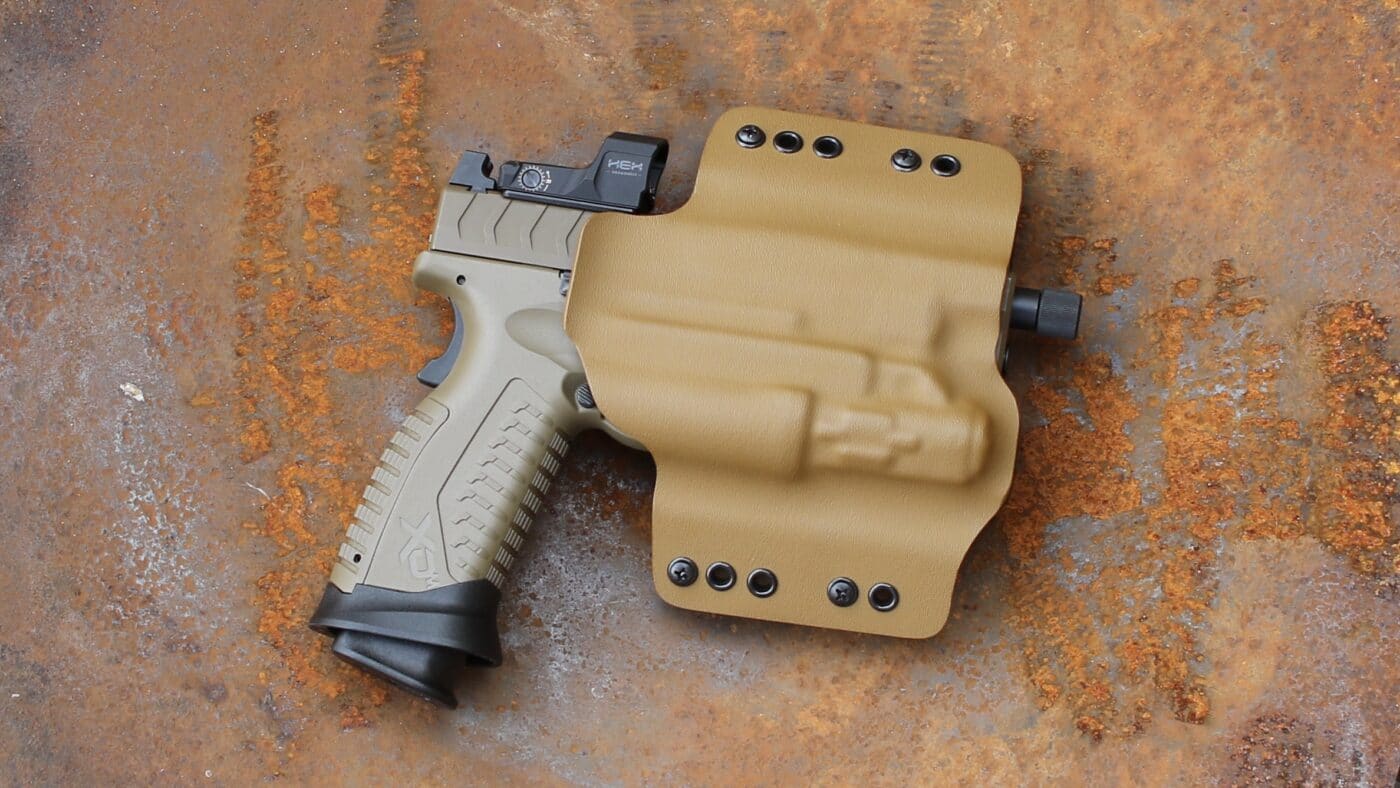 XD-M Elite pistol in a holster