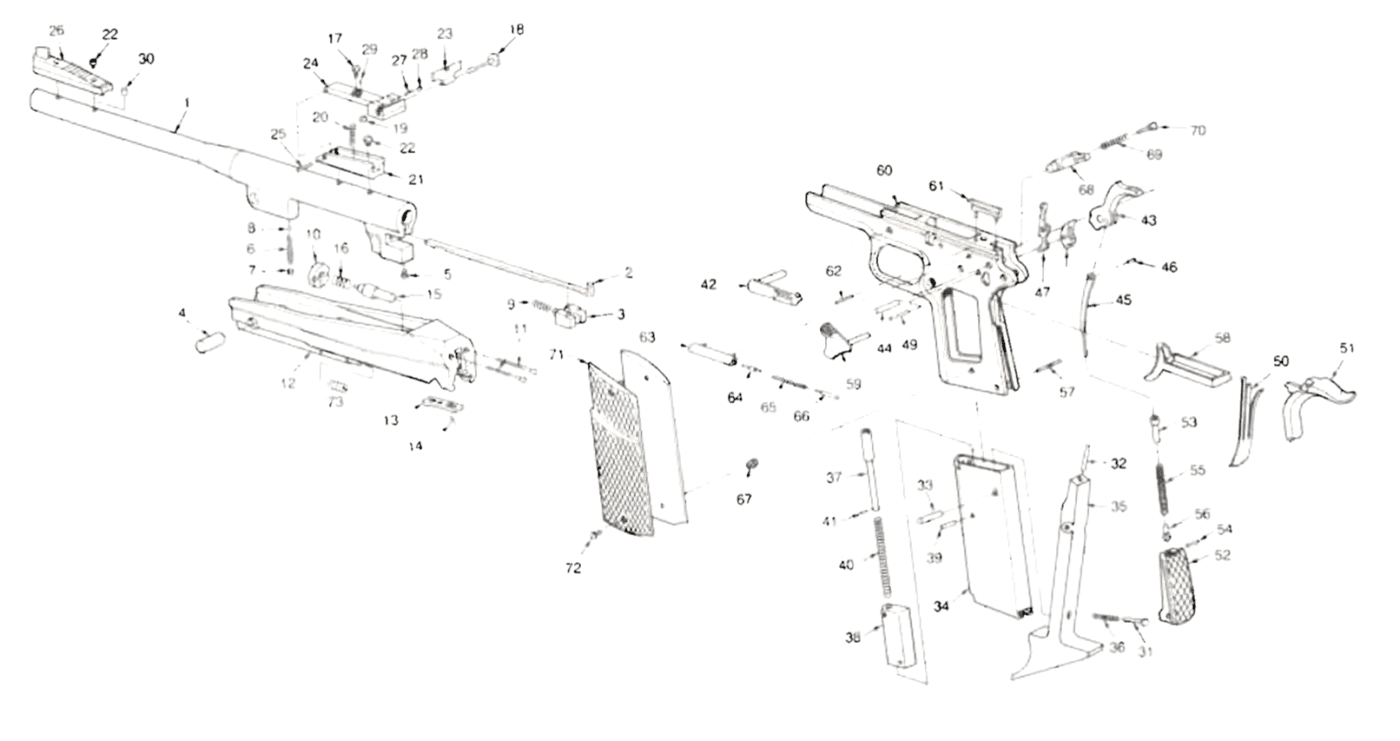 Springfield 1911-A2 SASS exploded view diagram