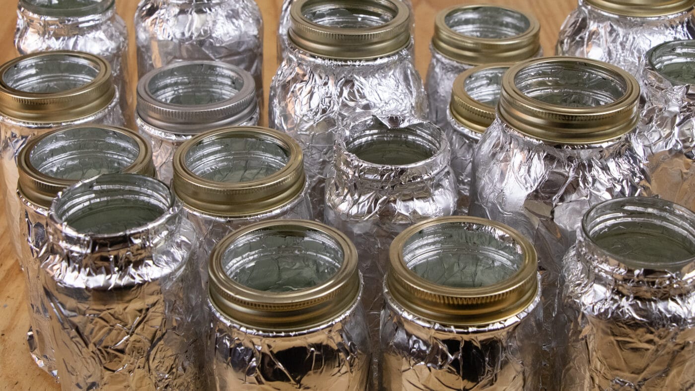 Jars for growing food using the Kratky hydroponics method