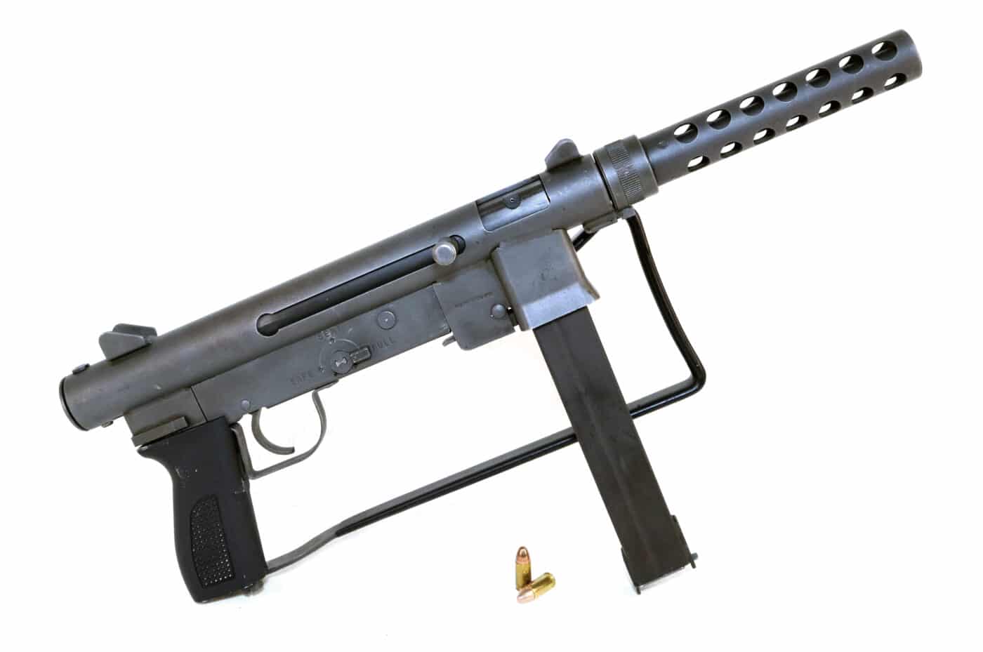 M76 submachine gun with stock folded