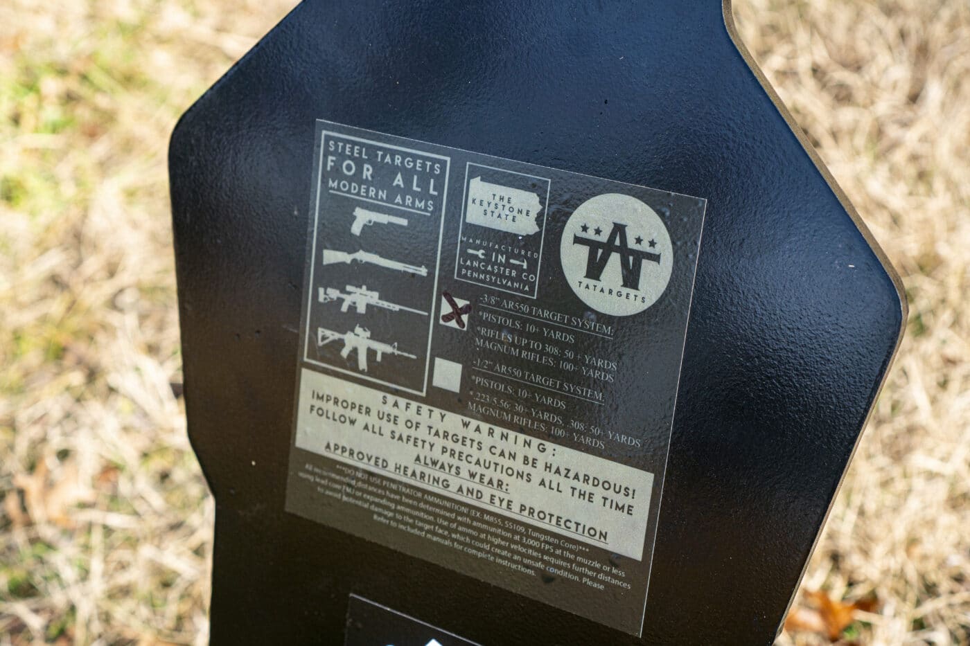 Details on the Raven AR550 steel target