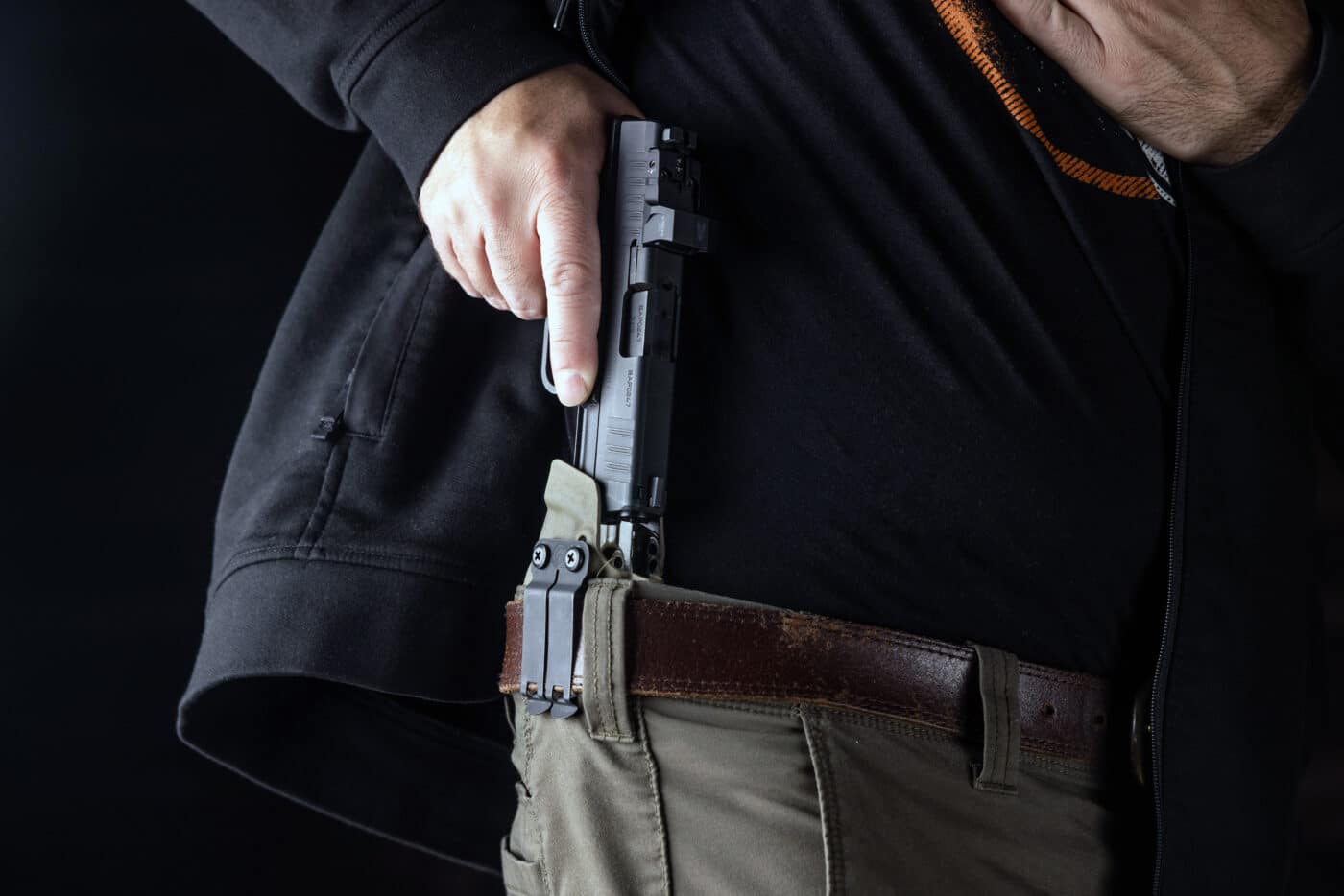 PRO TACTICAL GUN HOLSTER OWB SIDE BELT HOLSTER FOR SPRINGFIELD HELLCAT 3″ 9mm 