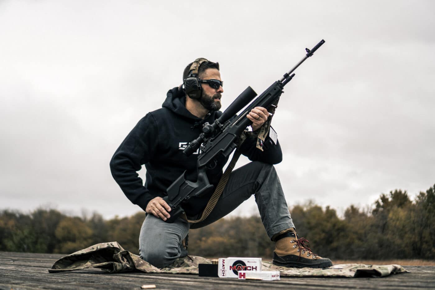 Man holding M1A rifle with Archangel stock