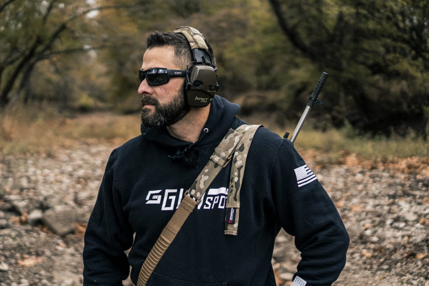 Man using Armageddon sling with M1A rifle