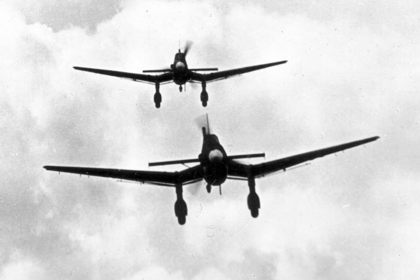 Stuka dive bombers attacking