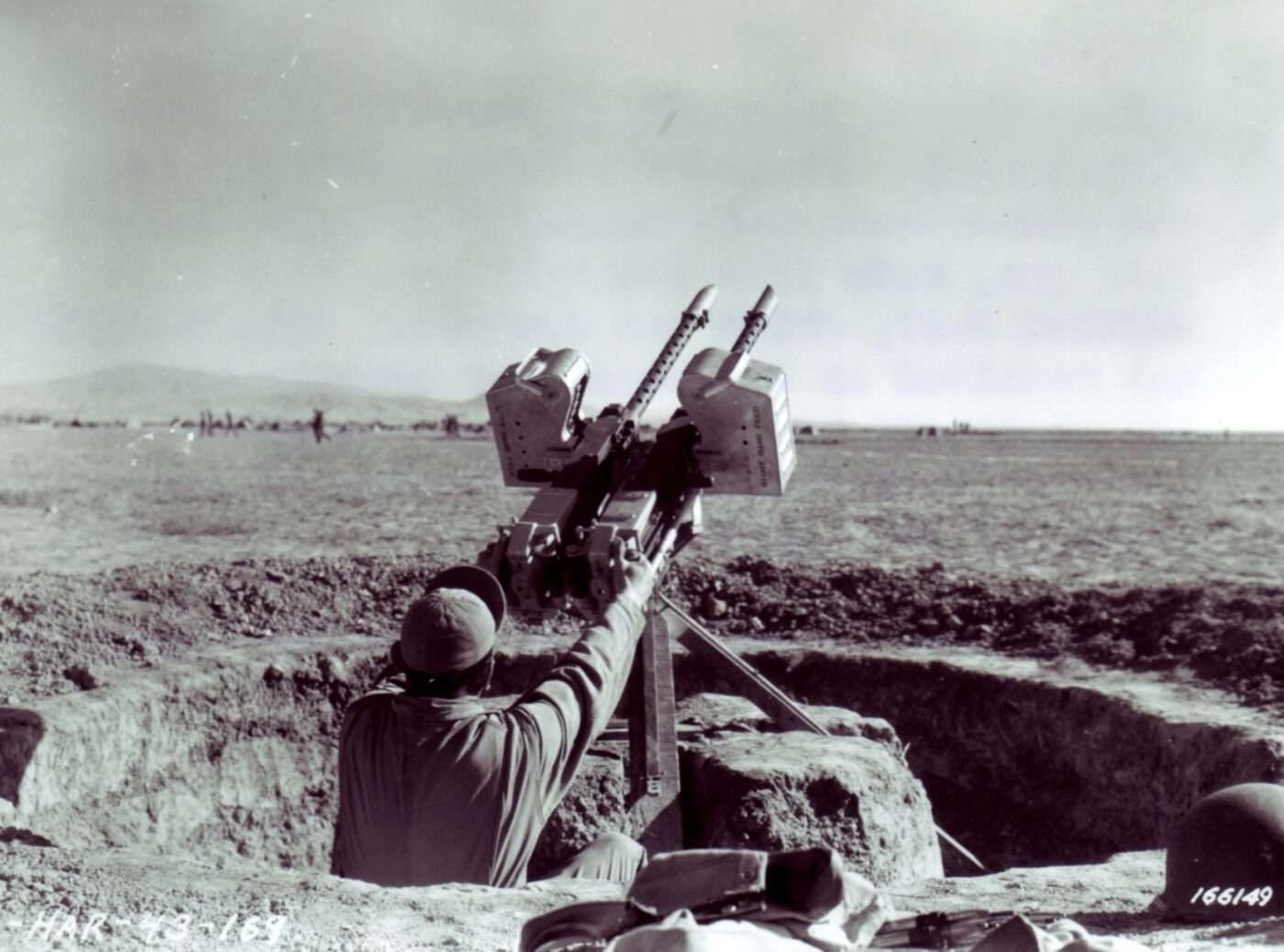 50 cal AAA improvised from B-17 tail guns in Biskra North Africa