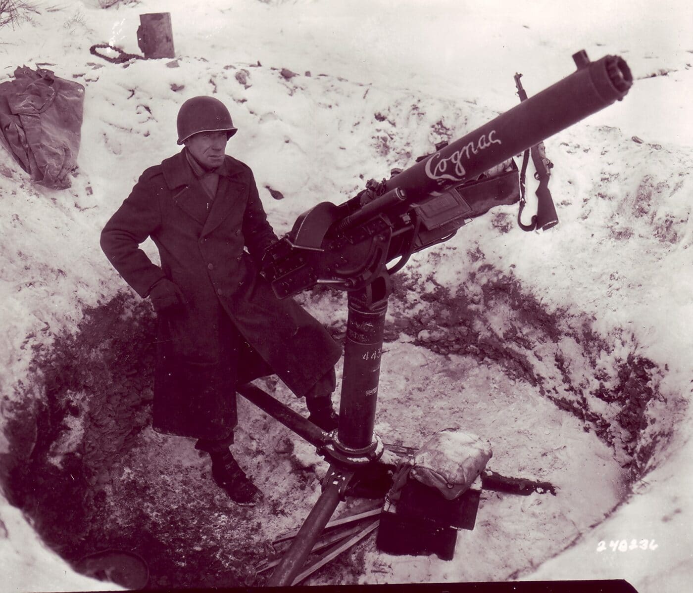 Nose art on 50cal WC AAA in Belgium in 1945