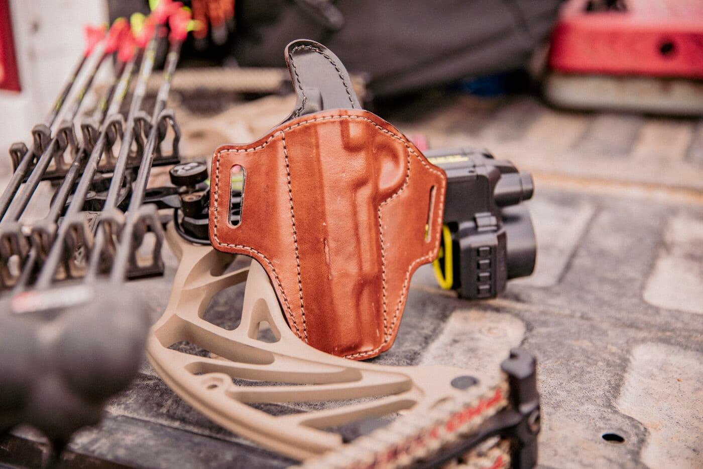 Bianchi Remedy Model 57 holster on a workbench