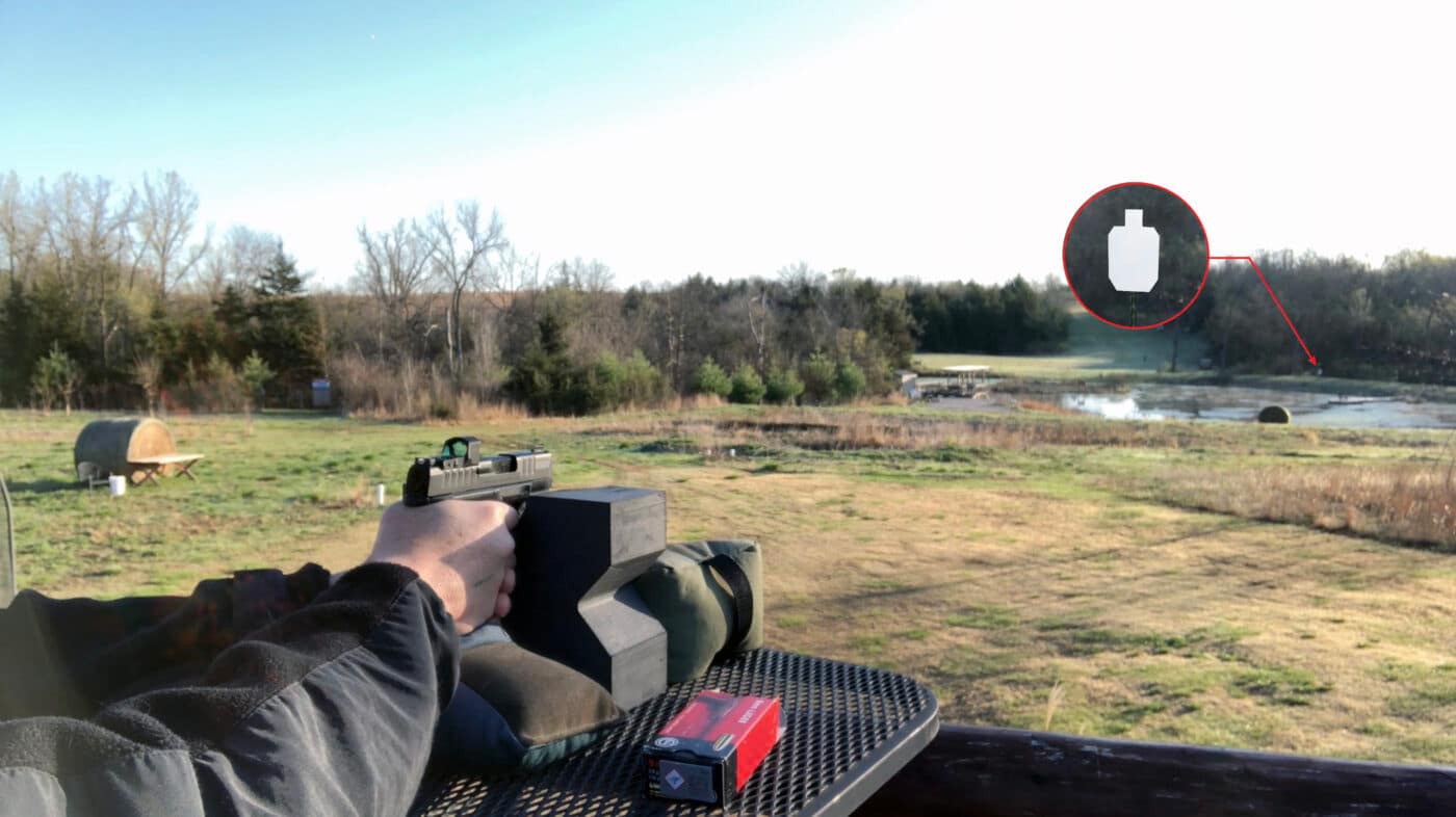 Shooting a Hellcat pistol at 200 yards
