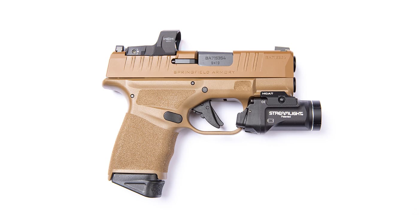 Hellcat FDE pistol with TLR-7 Sub mounted
