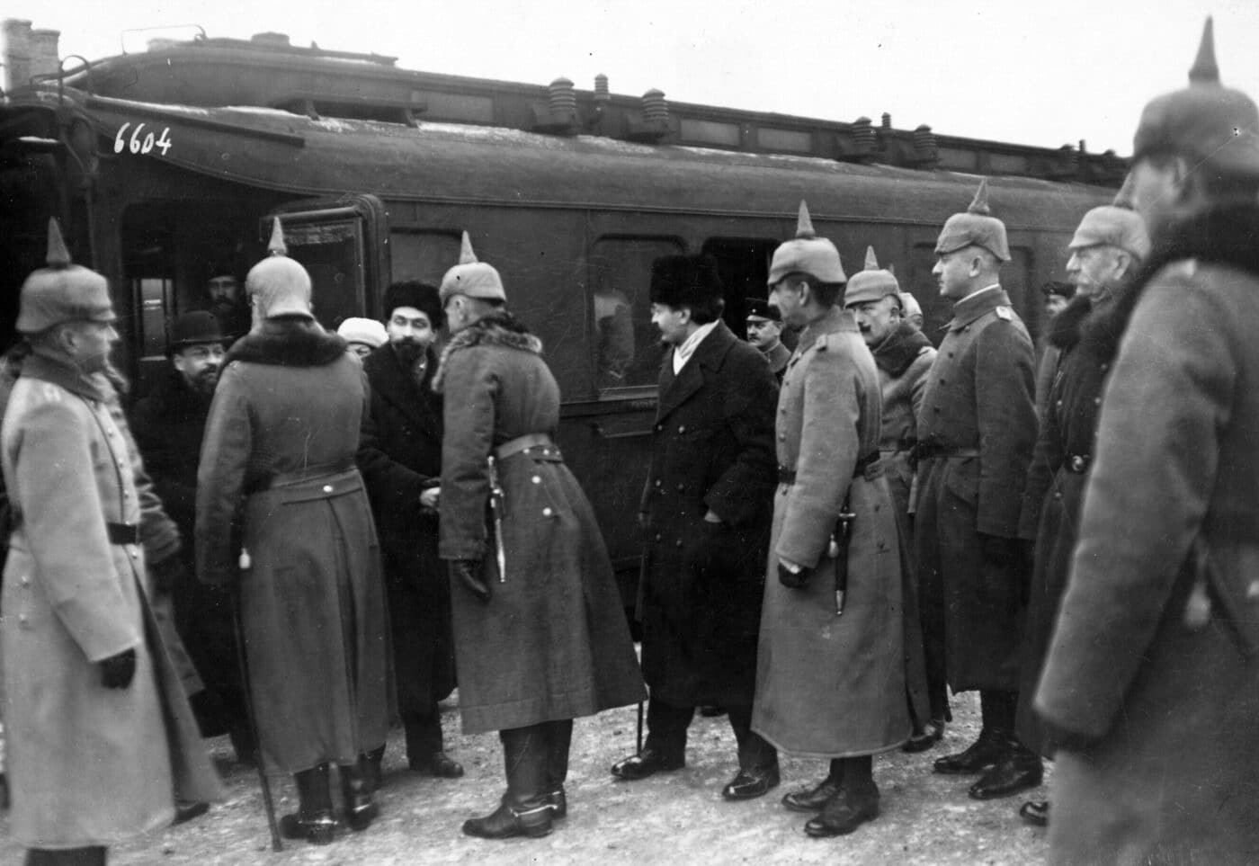 Trotsky delegation at Brest-Litovsk in January 1918