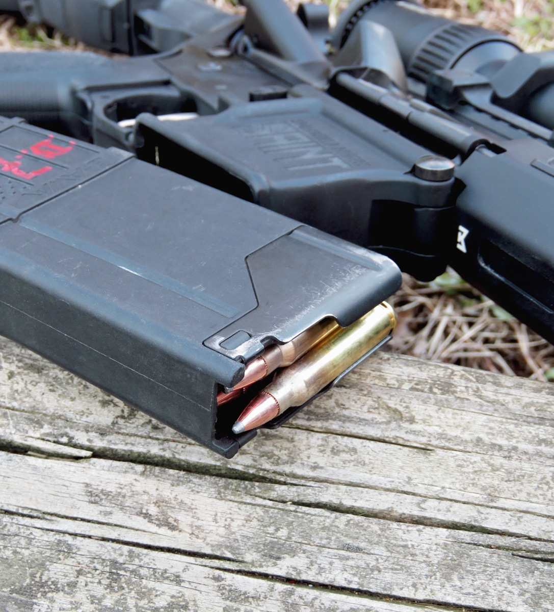 Hornady Frontier 62-gr. spire point ammo in magazine