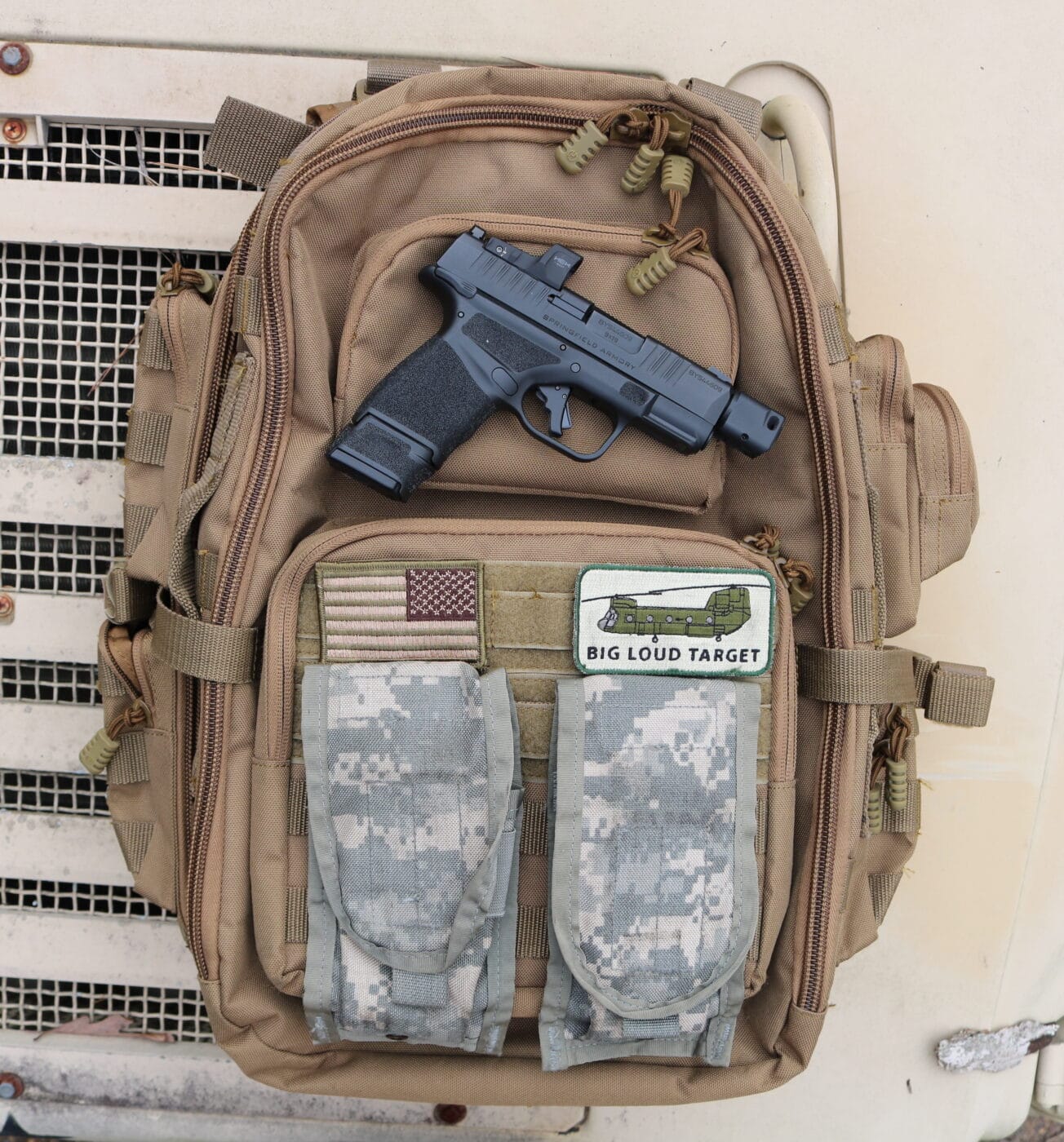 MOLLE on tactical backpack