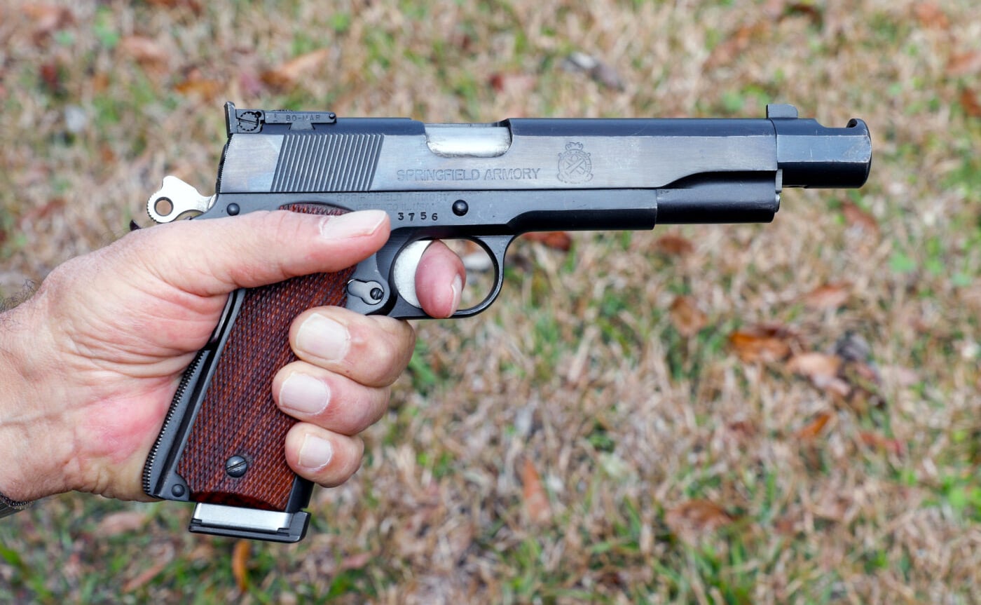 Distal joint placement on a 1911 pistol trigger