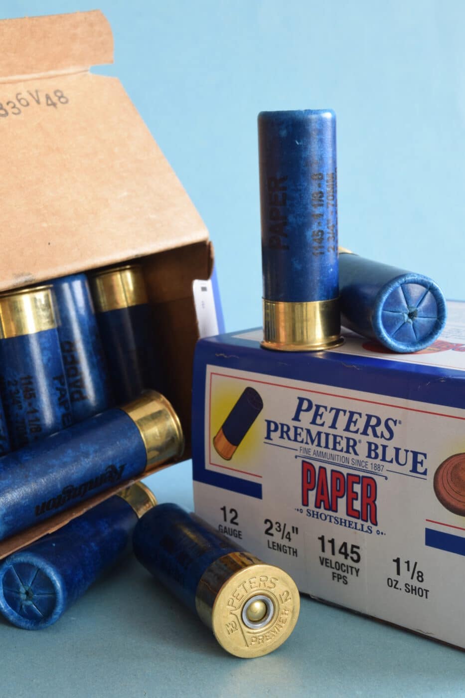 Peters Premier Blue paper shotshells with packaging