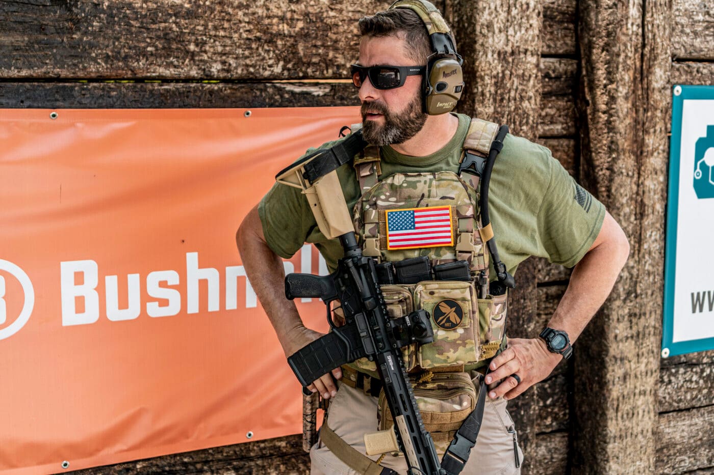 Man setting up the front of plate carrier