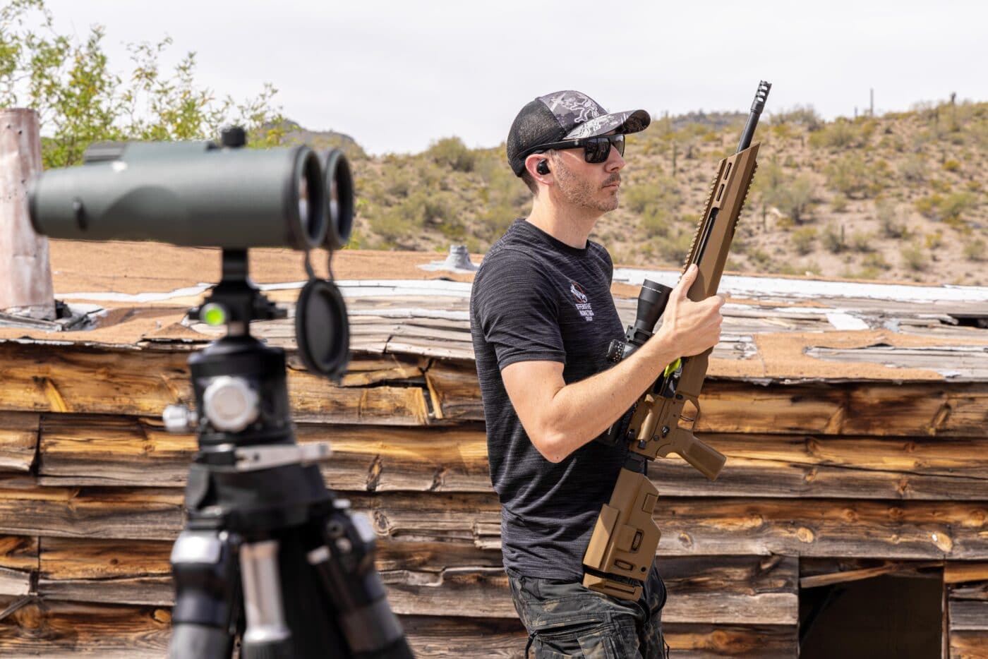 Man holding rifle during an AR accurized match