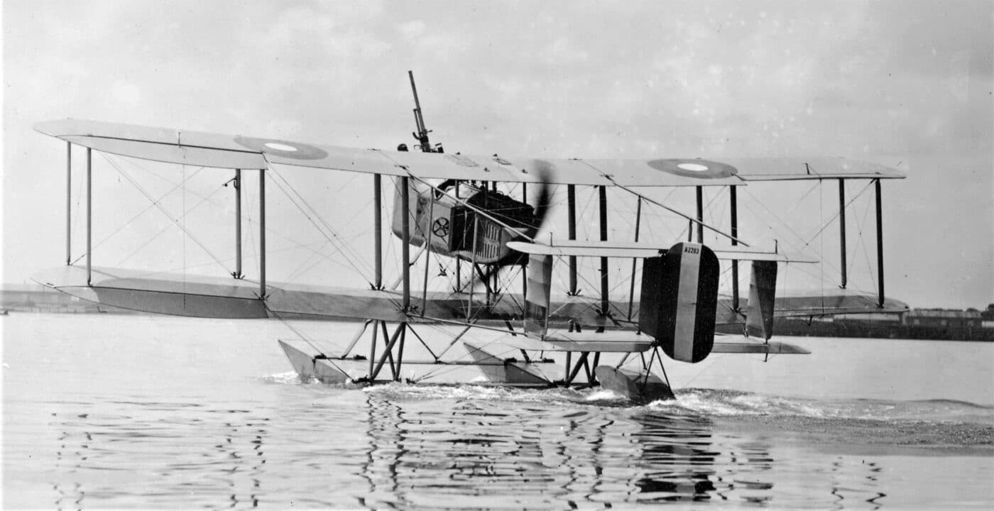 Davis gun mounted to Naval Aircraft Factory N-1 floatplane