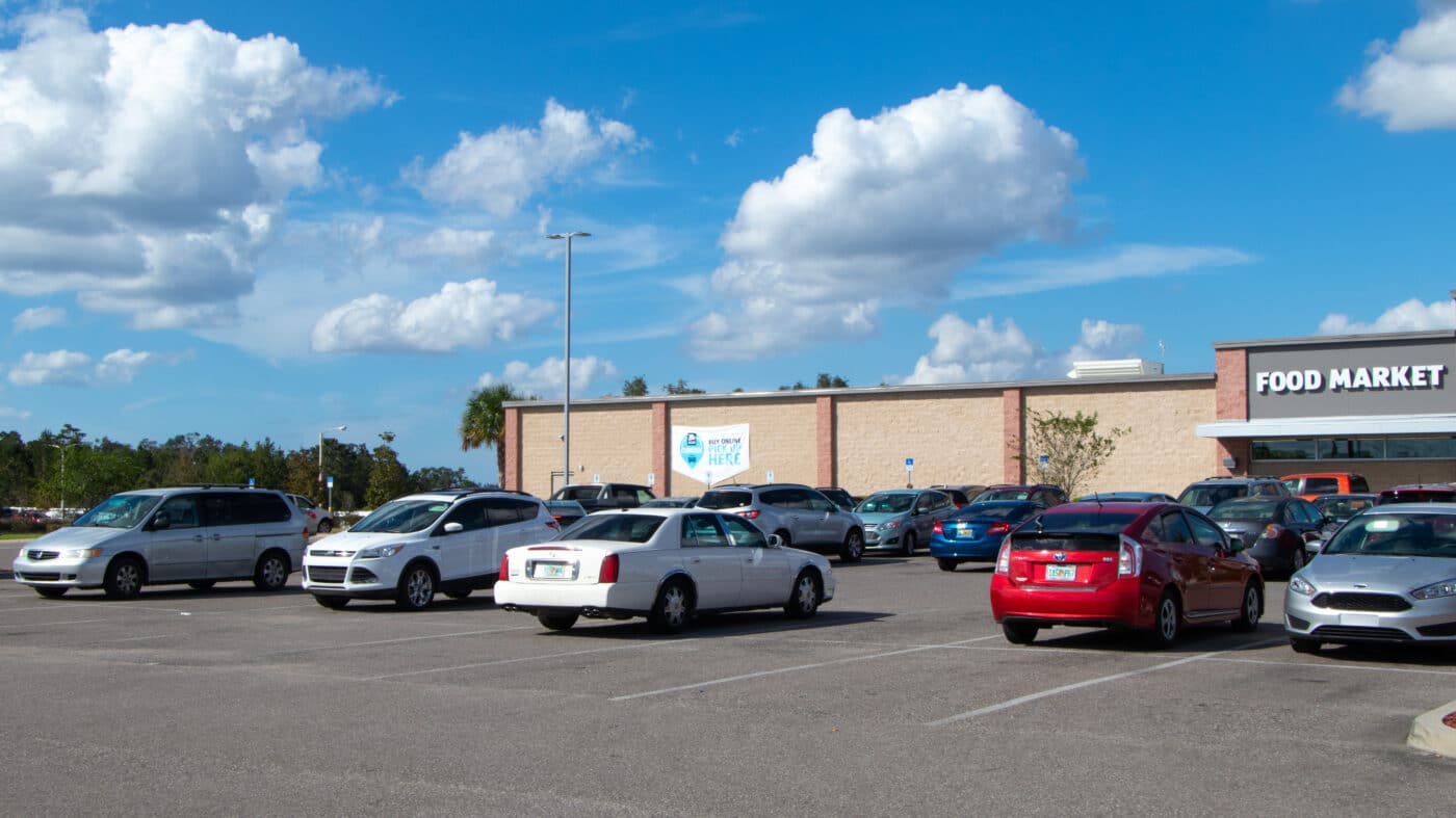 Food market parking lot