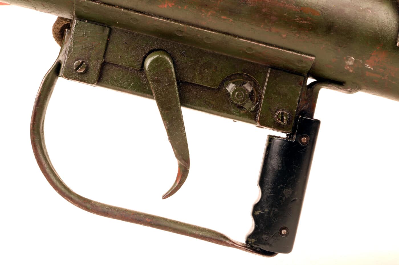 Oversized trigger of a PIAT gun