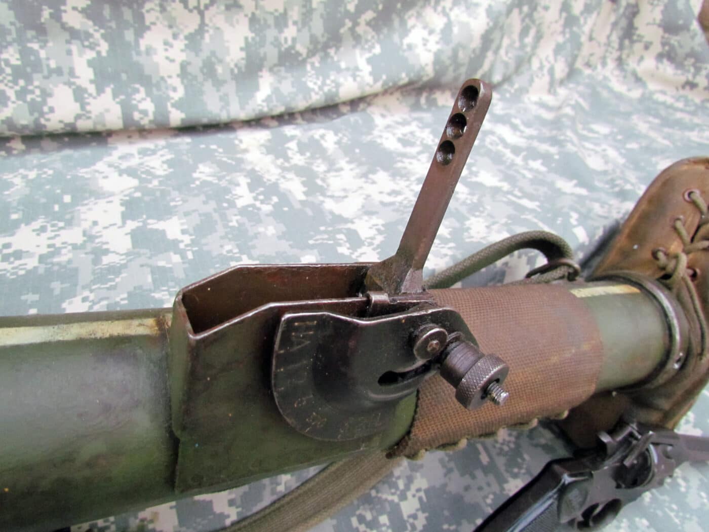 Detail of aperture sight system used on the PIAT guns