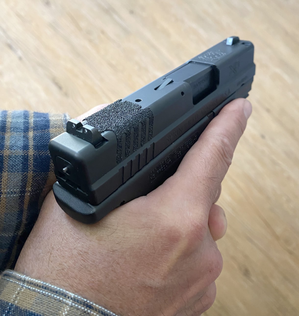SlideSpider grip tape on Springfield XD pistol