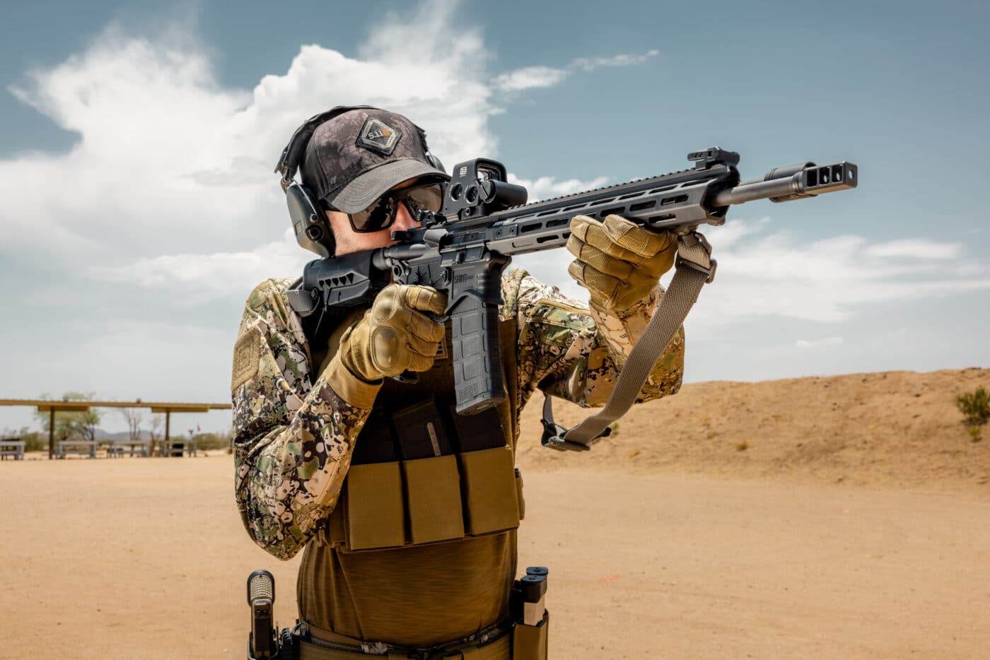 Man shooting rifle during advanced AR-15 training class