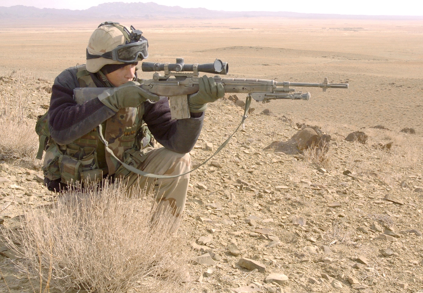 M21A5 in use by soldier in combat in Afghanistan