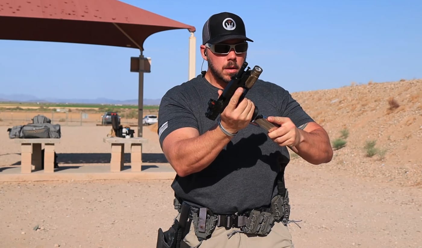 Man demonstrating reload at the range