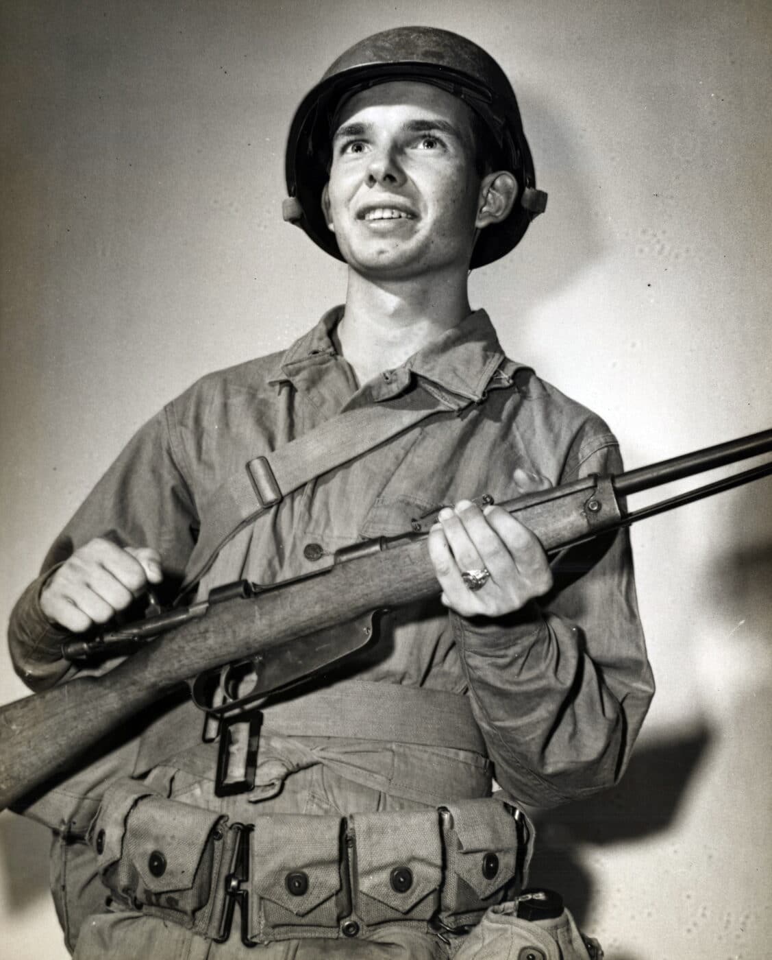 Soldier with Carcano rifle captured by the US Coast Guard in Sicily