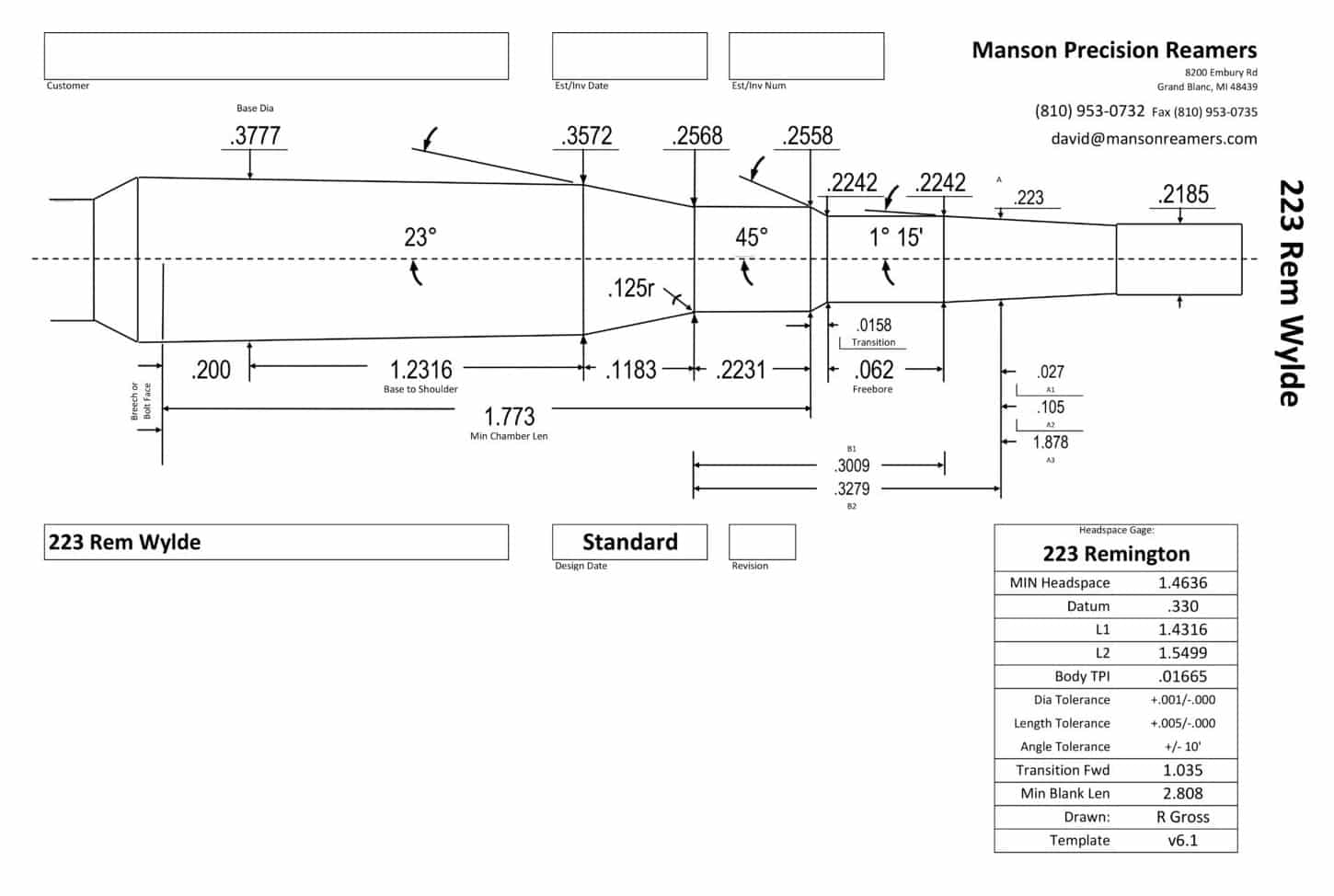 223 Wylde Chamber Dimensions Drawing