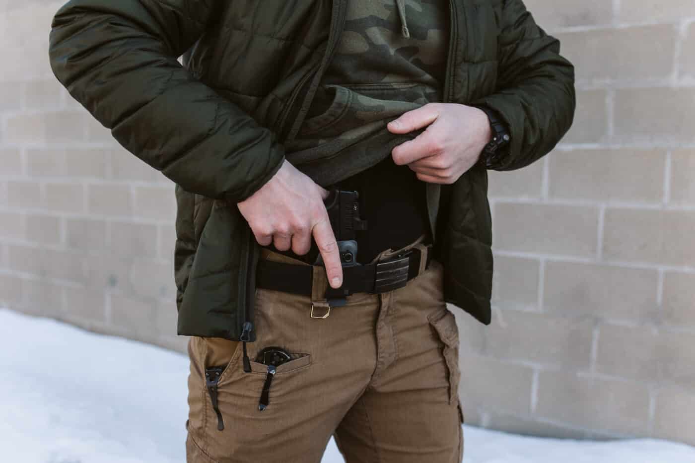 drawing from concealment with the N8 Tactical Xecutive holster