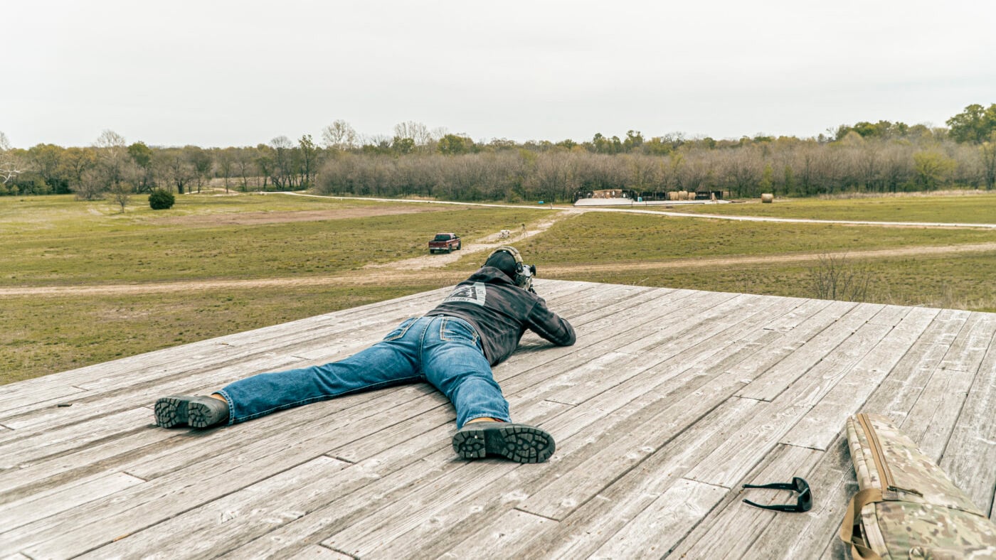 getting behind the rifle when shooting prone