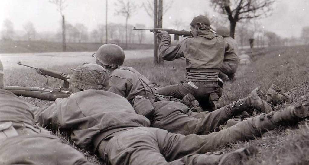 M1 Carbine in action with 6th AD Altenburg Germany in April 1945