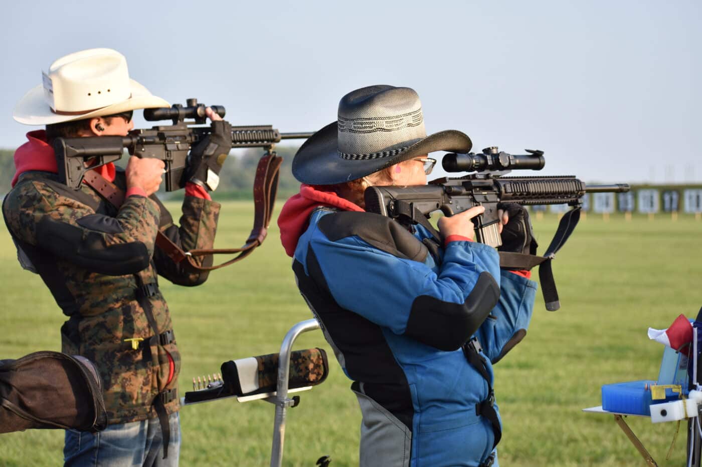 Shooters during service rifle match