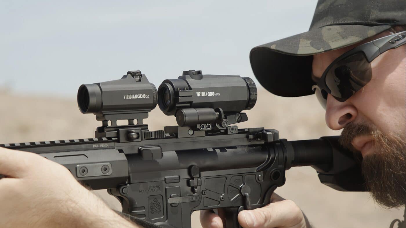 Viridian GDO MAG 3x Magnifier on rifle