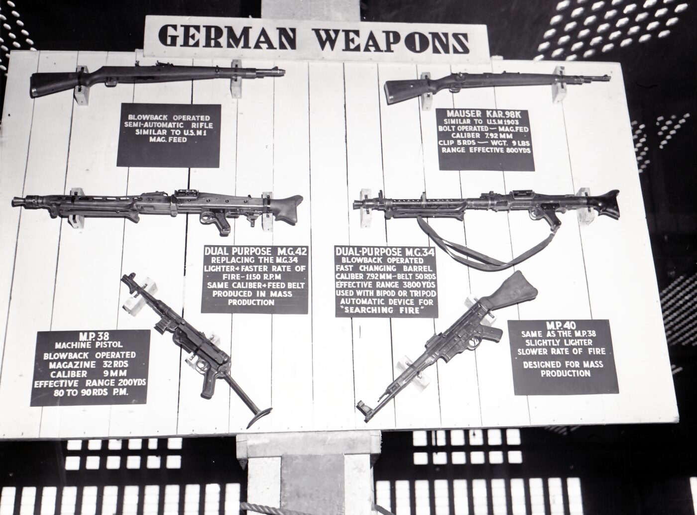 WWII German weapons display in France 1945
