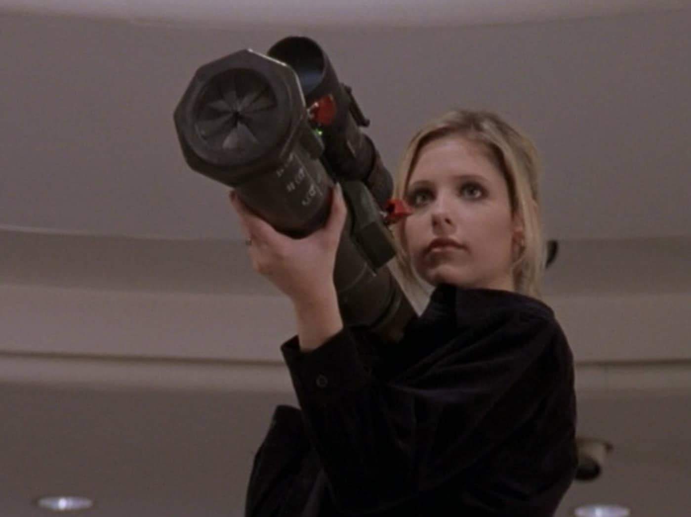 Buffy the Vampire Slayer with AT4 Anti-Tank weapon