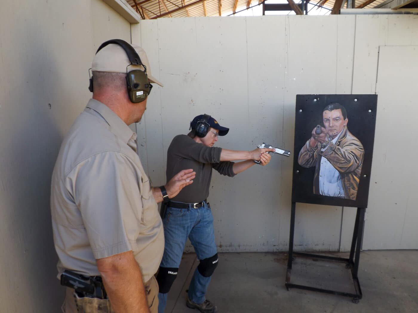 Gila Hayes in shoot house training at Gunsite