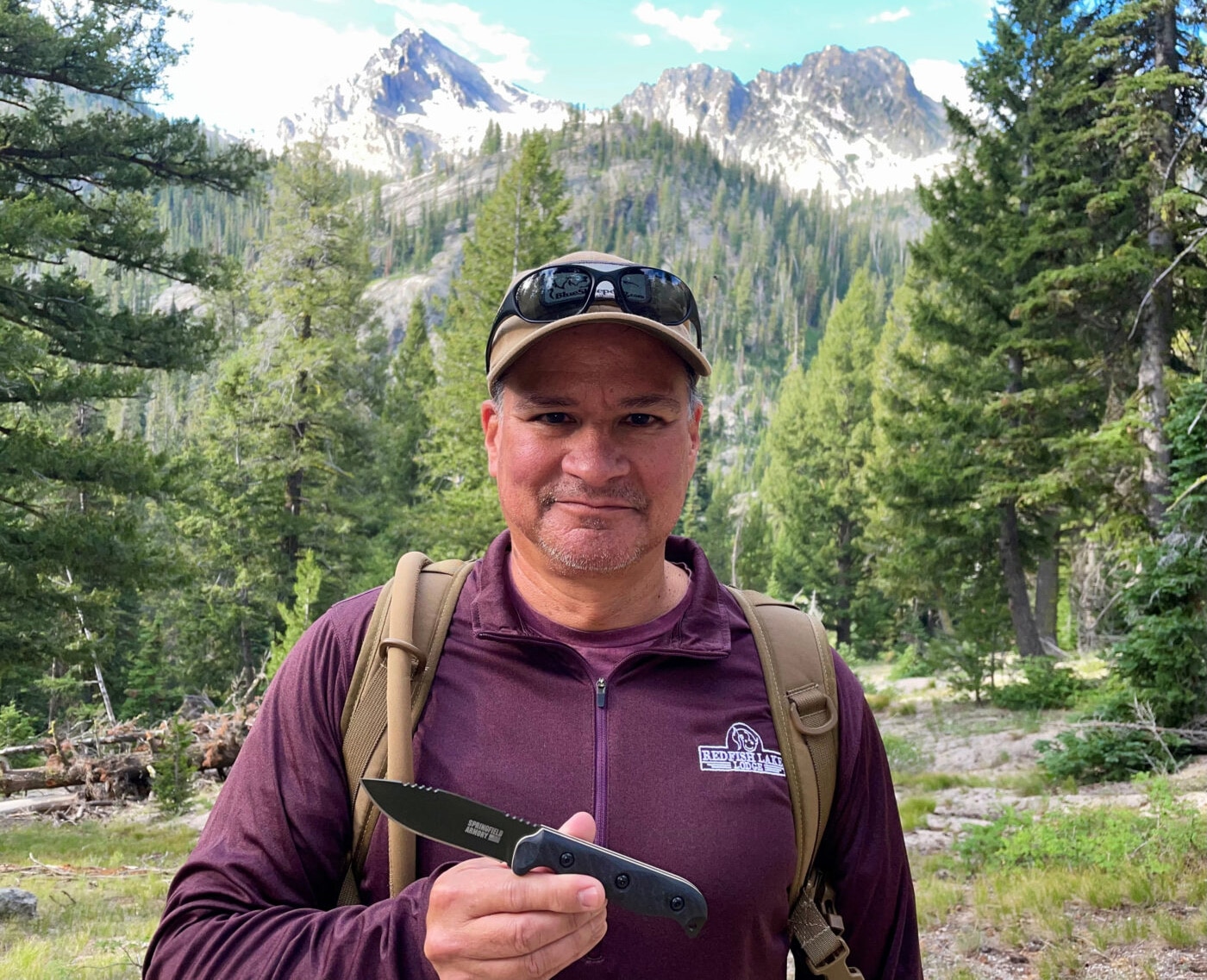 hiking the Sawtooth Mountains with the model 2020 knife