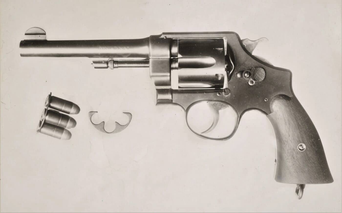 45 cal m1917 revolver and feed clips