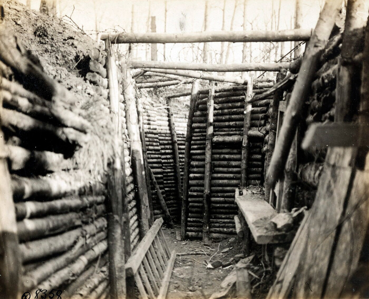 captured german trench in 1918