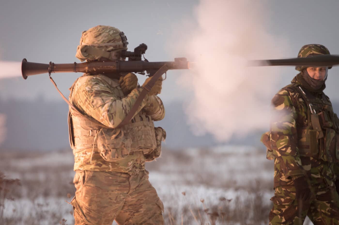 us soldier firing rpg-7 in poland