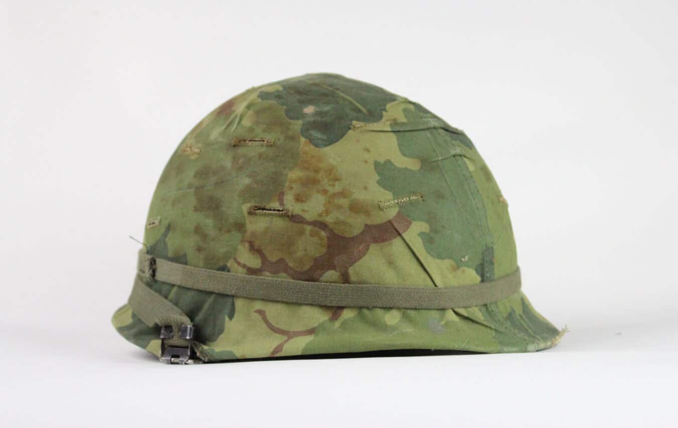 vietnam era m1 helmet with mitchell pattern cover