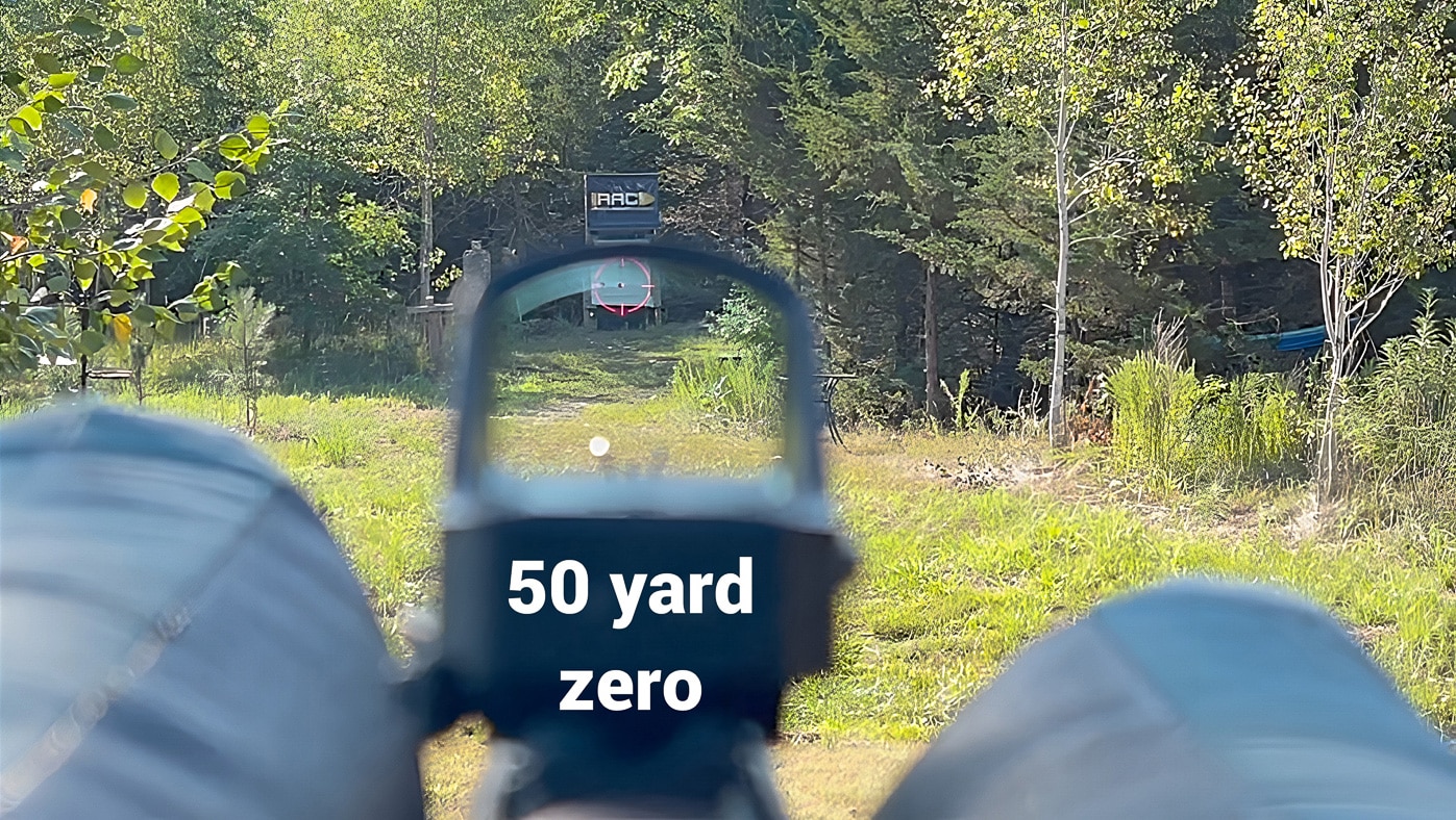 50 yard zero with red dot sight