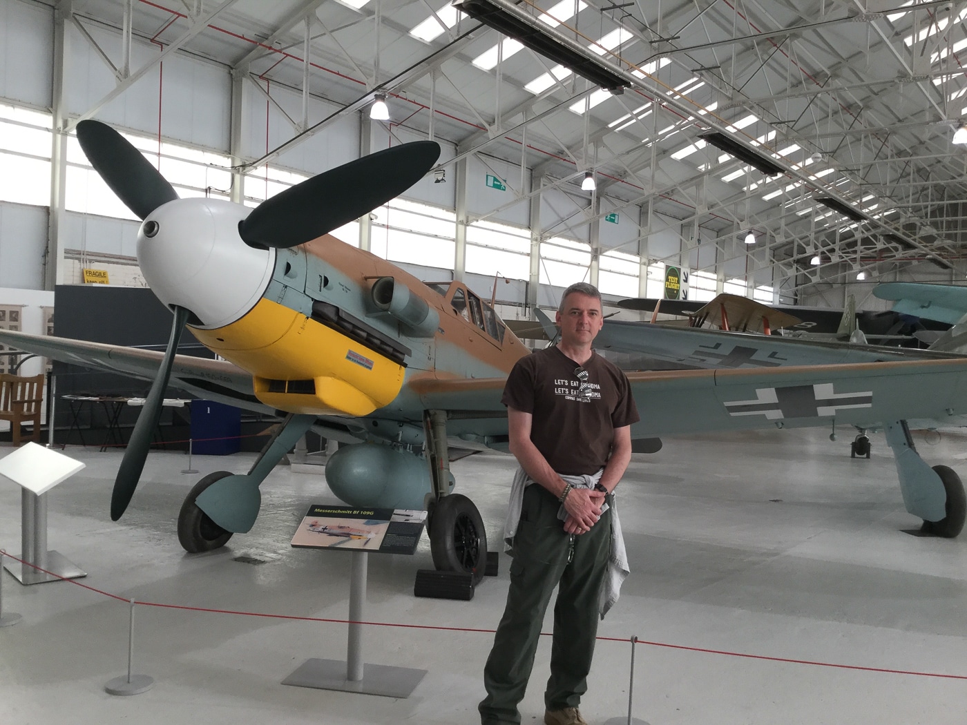 author with bf109 german fighter