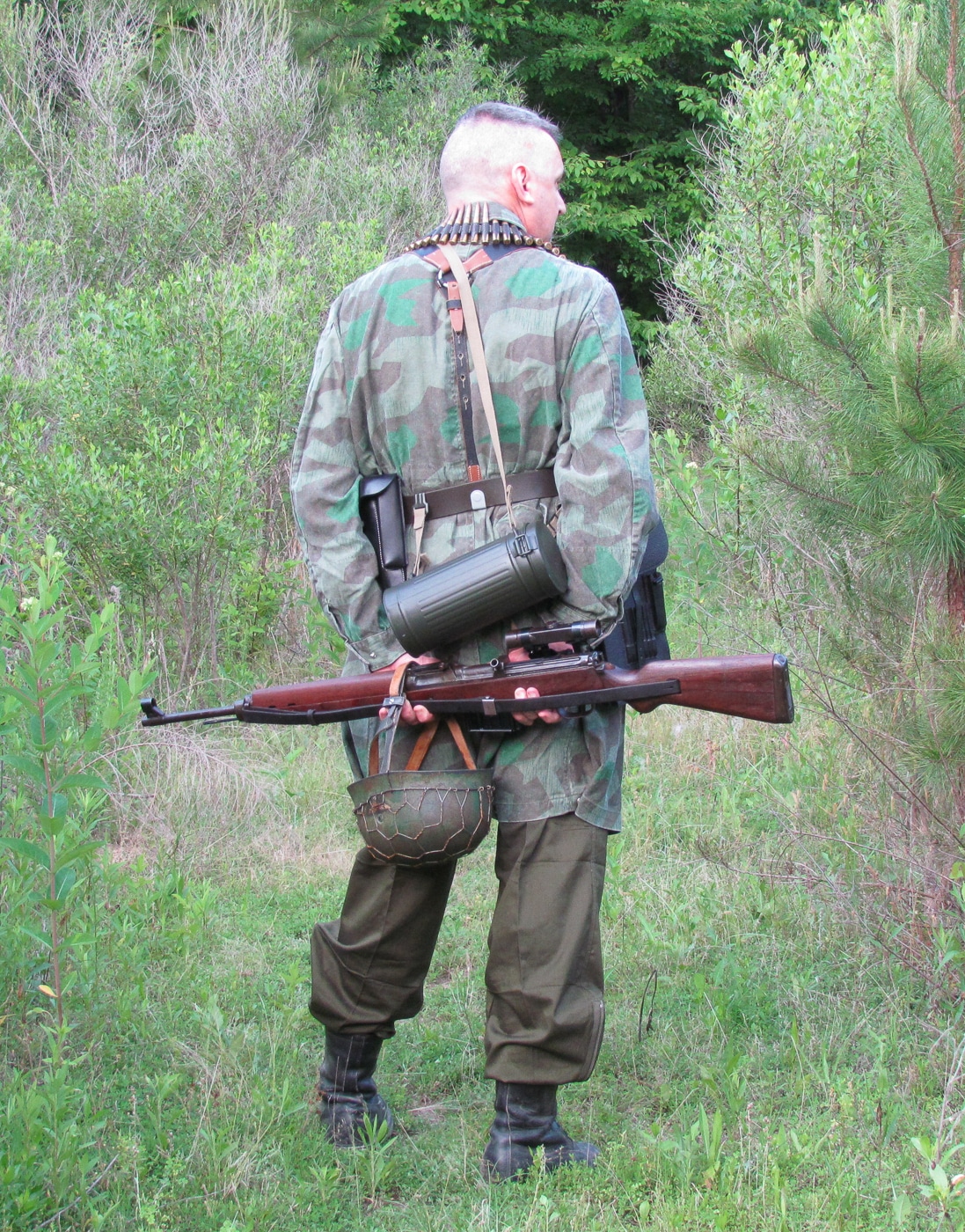 german k43 sniper rifle in hands of german soldier