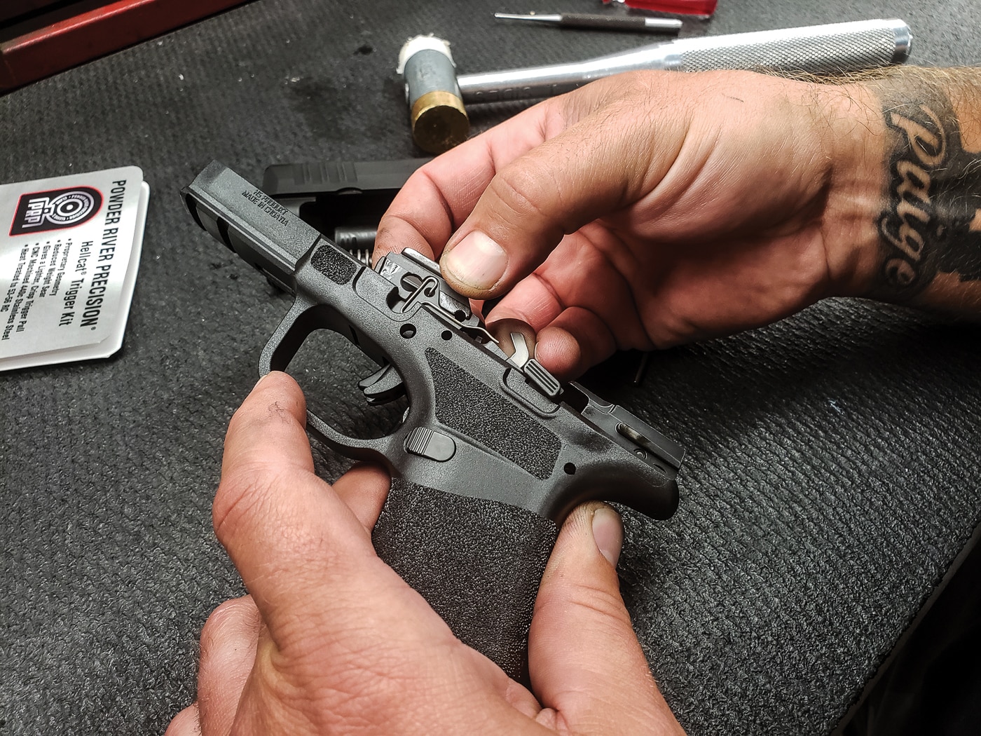 installing the powder river precision trigger kit parts for hellcat pro
